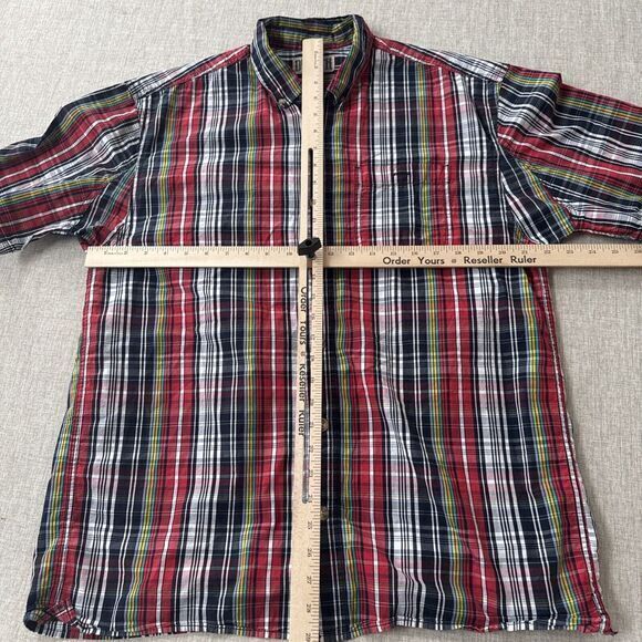 Duluth Trading Co Shirt Men's Medium BBQ Short Sleeve 72510 Plaid Button Front - Picture 4 of 8